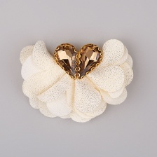 Цветочки декоративные со стразами, цвет шампань, размер 40х25 мм, 