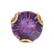 Стразы пришивные акриловые в цапах, форма круг, цвет золото+фиолетовый, диаметр 7 мм, 720 шт/уп.