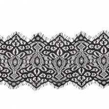 Кружево "Французское", ширина 120 мм, цвет черный, длина 3 метра