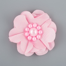 Цветочки декоративные с бусинами, цвет розовый, диаметр 45 мм, 