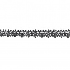 Кружево ажурное, нежная цветочная гирлянда с резными краями,  ширина 30 мм, цвет черный, намотка 15 ярдов