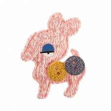 Аппликация 3D "Оленёнок", цвет грязно-розовый, размер 37х50 мм