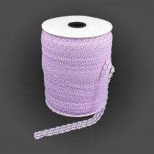 Кружево на сетке с цветочным рисунком, цвет сиреневый (№10), намотка 300 ярдов, ширина 25 мм 