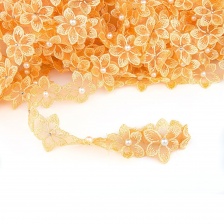 Цветочки из капроновой ленты, размер 30 мм, намотка 20 ярдов, цвет желтый