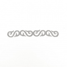 Термоаппликация орнамент, цвет серебряный, размер 193х25 мм