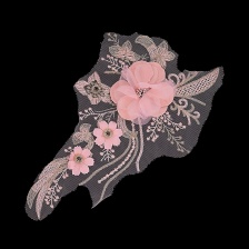 Аппликация кружевная пришивная на сетке, размер 175х295 мм