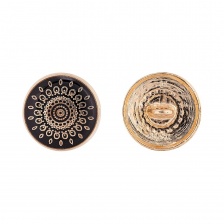 Пуговица металлическая на ножке, золото/черный, 28L