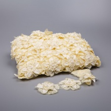 Кружево "Цветочное", ширина 50 мм, цвет шампань, намотка 10 ярдов 