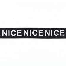 Лента репсовая, с принтом "NICE", ширина 25 мм, цвет черный, намотка 100 ярдов