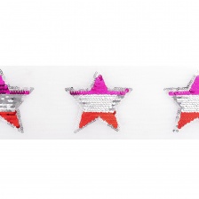 Аппликация на сетке из пайеток "Звезда", разноцветная, размер 80 х 80 мм, рулон 80 шт.