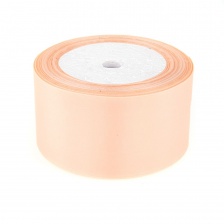 Декоративная лента атласная, ширина 50 мм, длина 25 ярдов, цвет светло-персиковый  (№170)