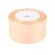 Декоративная лента атласная, ширина 50 мм, намотка 25 ярдов, цвет абрикосовый (№007)