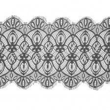 Кружево "Французское", ширина 220 мм, цвет черный, длина 3 метра