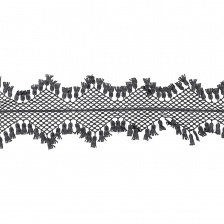 Кружево вязаное ажурное, ширина 100 мм, цвет черный, намотка 15 ярдов