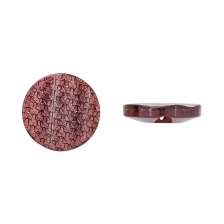 Пуговица пластиковая на полуножке, размер 34L, круглой формы, шляпка волнистая, цвет грязно-розовый с блестками