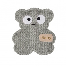 Аппликация 3D "Мишка", цвет серый, размер 40х40 мм