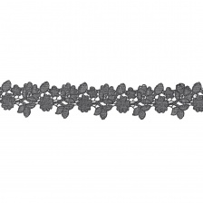 Кружево ажурное, нежная цветочная гирлянда с резными краями, ширина 50 мм, цвет черный, намотка 15 ярдов