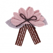 Аппликация 3D "Цветочек", цвет грязно-розовый+серый, размер 65х65 мм