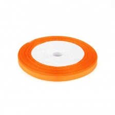 Лента атласная, ширина 6 мм, намотка 25 ярдов, цвет апельсиновый (№164)