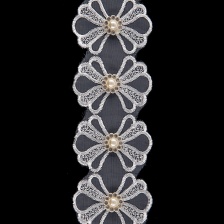 Бантики из капроновой ленты, ширина 55 мм, намотка 20 ярдов, цвет белый, № 7