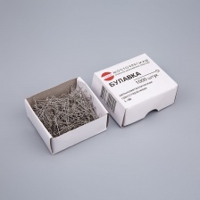 Булавки металлические, белая пачка, 1 000 шт/уп