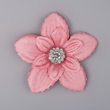 Цветочки декоративные со стразами, цвет грязно-розовый, диаметр 45 мм