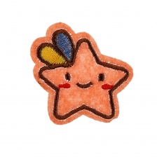 Термоаппликация "Звездочка", размер 35х35 мм, цвет розовый