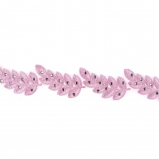 Листочки из капроновой ленты, ширина 35 мм, намотка 20 ярдов, цвет розовый (№ 24) 