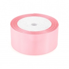 Декоративная лента атласная, ширина 38 мм, намотка 25 ярдов, цвет розовый (№004)