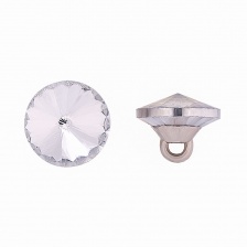 Пуговица стеклянная "кристалл", размер 20L, цвет белый прозрачный