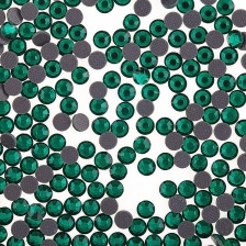 Стразы термоклеевые стеклянные SS16, форма круг, цвет зеленый (921), 1440 шт/уп 