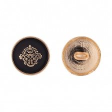 Пуговица металлическая на ножке, размер 28L, цвет золото/черный