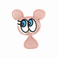 Аппликация 3D "Мышка", цвет грязно-розовый, размер 33х38 мм