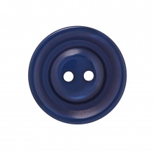Пуговица пластиковая на два прокола, синяя, 34L