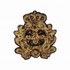 Термоаппликация "Корона" с пайетками, размер 115х133 мм