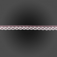 Кружево вязаное плетеное, ширина 20 мм, цвет розовый+белый, намотка 15 ярдов