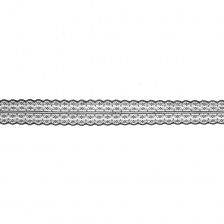 Кружево на сетке, ширина 50 мм, цвет черный, намотка 15 ярдов