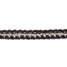 Тесьма отделочная со стразами, ширина 12 мм, цвет черный, стразы белые, намотка 15 ярдов