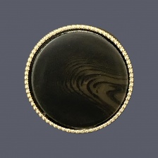 Пуговица пластиковая на ножке, размер 40L, цвет золотой+черный