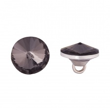 Пуговица стеклянная "кристалл", размер 20L, цвет черый прозрачный