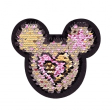 Термоаппликация "Мишка" с пайетками, размер 103х90 мм