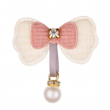 Аппликация 3D "Бантик", цвет шампань, размер 45х45 мм