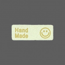 Аппликация пришивная пластинка "Смайлик", цвет капучино, размер 39 мм х 15 мм