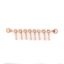 Декоративное украшение пришивное металлическое, цвет золото, размер 160х35 мм