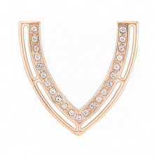 Декоративное украшение пришивное металлическое, цвет золото+белые стразы, размер 55х53 мм