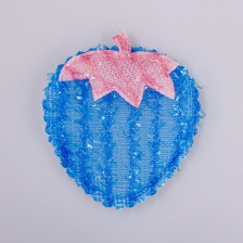 Аппликация 3D "Ягодка", цвет синий+грязно-розовый, размер 35х40 мм