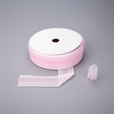 Декоративная лента капроновая двухслойная, ширина 30 мм, намотка 20 ярдов, цвет розовый