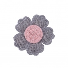 Аппликация 3D "Цветочек", цвет серый, размер 22 мм