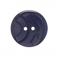 Пуговица пластиковая на два прокола, размер 40L. цвет темно-синий