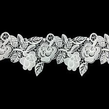 Кружево ажурное матовая нить, ширина 155 мм, цвет белый, намотка 15 ярдов